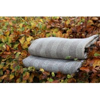 Collectable Natural Grey hand woven Welsh blanket NL40
